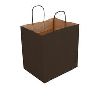 250 pezzi - Sacchetti Sos Catering con manici 80 G/M2 26+17 x 24 cm nero Kraft