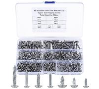 250 Pezzi Set di Viti Autofilettanti per Legno - Testa Croce e Tonda, Autoperforanti in Acciaio Inossidabile - M3/M4/M5