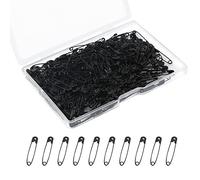 250 Pezzi Spille da Balia con Custodia Trasparente, 19mm Assortite Spille da Balia Nere Piccole Nichelate Acciaio Inossidabile Safety Pins per Vestiti Cucito Artigianato Gioielli Fai Da Te