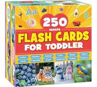 250 prime parole flashcard immagini, schede flash per bambini di età 1 2 3, 125 carte di apprendimento a doppia faccia carte flash per bambini lettere numeri colori forme animali paesaggi frutta