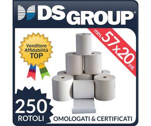250 ROTOLI TERMICI mm. 57x20 mt x POS CARTA ALTA QUALITA'