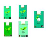 250 SHOPPER BIODEGRADABILI COMPOSTABILI ASSORTITE IN 5 FORMATI BUSTE PER SPESA E RACCOLTA DIFFERENZIATA 50 PZ 22x40 gr 5 +50 PZ 27x50 gr 6,5 +50 PZ 27x50 gr 8 +50 PZ 30x60 gr 13 +50 PZ 35x60 gr 20