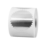 250 sigilli di cialda per certificati, 5 cm, colore argento, in rilievo, lucide, autoadesive, con bordo seghettato, per certificati, buste, pacchetti