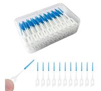 250 spazzolini interdentali, spazzole interdentali per la pulizia dei denti, spazzolini portatili con scatola portaoggetti, 0,65 x 4,7 cm ciascuno, spazzole dentali in silicone blu per pulizia orale