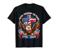250 Years America 1776-2026 Faith Freedom Eagle Cross Maglietta