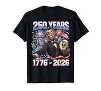250 Years America 1776-2026 Patriotic Lincoln Flags Party Maglietta