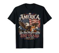 250 Years American 1776 2026 250th 4th July Independence Day Maglietta