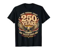 250 Years American 1776 2026 250th 4th July Independence Day Maglietta