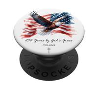 250 Years by GOD's Grace - Vintage Watercolor Eagle 1776 PopSockets PopGrip Adesivo