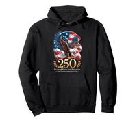250 Years One Nation Under God - Eagle 1776 Faith American Felpa con Cappuccio