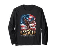 250 Years One Nation Under God - Eagle 1776 Faith American Maglia a Manica