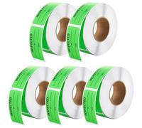 2500 adesivi controllo qualità ispezionati impermeabili verde fluorescente 1X2.25 resistenti all'olio con linea data