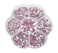 2500 Strass Termoadesivi per Tessuti 0.15~0.48cm,Strass per Scarpe Brillantini Adesivi Perline da Stirare Hotfix per Abbigliamento Artigianato Misto Decorazione Fai da Te (Rosa Chiaro)