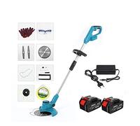 2500W 8 pollici Brushless Electric Grass Trimmer Cordless Rasaerba Erba Linea Tagliasiepi Regolabile Palmare Giardino Potatura per giardino, prato(2 battery set)