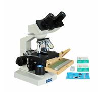 2500X Binocolo LED Composto Microscopio + Preparati &blank Slides + Lenti Carta