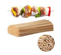 2500x Stecchini per Spiedini in Legno, Bastoncini Bambù, Barbecue, L 30 cm, Spessore 4 mm, Marrone Chiaro