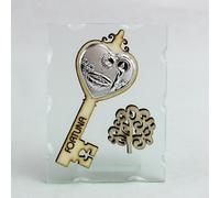 25056 Bomboniere 12pezzi Icona in Vetro Chiave e Albero della Vita per Battesimo