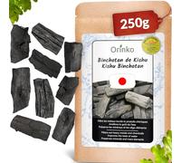 250G di Binchotan giapponese di Kishu Bio formato ECONOMICO (in pezzi) | Rovere Ubame di Wakayama - autentico (certificato) carbone attivo Binchotan tradizionale per purificazione dell'acqua in