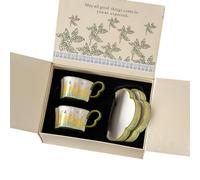 250ml/8oz ceramica poesia della natura tazza francese semplice e squisita resistenza alle alte temperature -2 tazze, 2 piatti e 2 cucchiai.