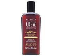 American Crew 3 in 1 Ginger + Tea shampoo, balsamo e gel doccia 3 in 1 per uomo 250 ml