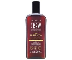 250ml American Crew 3In1 Ginger & Tea Shampoo, Conditioner & Body Wash