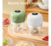 250ml Tritacipolle elettrico senza fili Mini tritatutto per aglio con cucchiaio per condimenti, affettatrice e schiacciapatate multifunzionale creativa per verdure e frutta, frullatore da cucina ricar