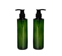 250ML vuoto ricaricabile verde pompa bottiglie barattoli con tappo pompa per vasca doccia da toeletta trucco liquido contenitori ermetici da viaggio accessori, confezione da 2