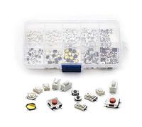 250Pcs 10-Types Tactile Push Button Switch Car Remote Control Keys Button Touch Microswitch RUAJOGYNVM