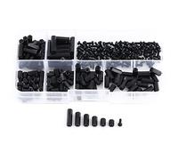 250pcs Kit Assortito di Distanziatori Esagonali in Nylon Nero, M2, M3, con Viti e Dadi, Maschio a Femmina (M2-D)