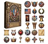 250th Advent Countdown - 250th Patriotic Collectibles Figurines, History Themed Countdown Calendar for Families, Holiday Party, Offices, Home Room Bedroom Window School Display Use