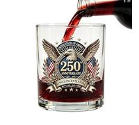 250th American Whisky Bottle | 1776-2006 Bevande storiche commemorative | 250th vino bourbon whisky Glass | per uomini, nonno, marito, figlio, adulti, amanti, famiglie, amici