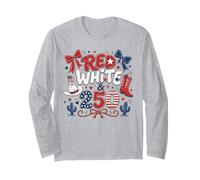 250th Anniversary USA Red White 250 Years Western 4th July Maglia a Manica