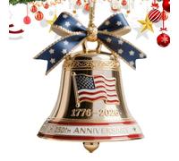 250th Bell Ornament - 5x5x6cm Ornamenti Commemorativi Per Festività Patriottiche | La Fondazione Americana Keepsake Bell Per L'albero Di Natale, La Porta Del, La Corona Delle Finestre, Il Memor