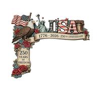 250th Door Corner Topper - Acrylic 30cm, Eagle Patriotic Vintage Decor, Left Right Pair | American Frame, 250th Door Sign, USA Flag Corner Trim For Holiday Memorial Day Veterans