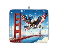 250th Eagle San Francisco Bridge Tappetino scolapiatti per bancone della cucina, assorbente scolapiatti lavabile, tappetino scolapiatti per piano di lavoro, 46 x 41 cm