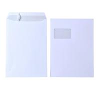 250X Buste Spedizione C4 A4 Con Finestra Strisce Adesive Bianche