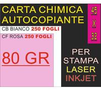 250x2 FF A3+ CARTA CHIMICA 80GR AUTOCOPIANTE BIANCA/ROSA STAMPANTE LASER/INKJET