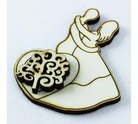 25196 Bomboniere Calamita Magnete Legno Coppia Sposi Albero della Vita (kit 12 p