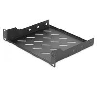 254 mm (10") 1U fixed shelf 44x254x200 mm, color black (RAL 9005) (RAL 9005)