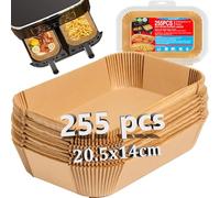 255 pezzi di carta da forno per friggitrice ad aria calda Ninja, 20,5 x 14 cm, carta per Airfryer, compatibile con Air Fryer AF300EU/AF400EU/SL400EU, accessori Dual Zone