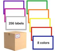 256 etichette autoadesive per traslochi, 100 x 75 mm, 8 colori | Codifica a colori per una maggiore panoramica, facili da scrivere, ideali come adesivi per scatole di trasloco ed etichette