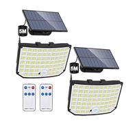 256 LED Luce solare for esterni Super Bright Flood Lights con telecomando IP65 Impermeabile 3 modalità Lampada da parete for decorazione da giardino