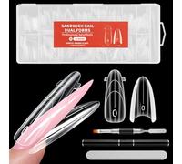 256 Pezzi Sandwich Dual Form, 16 Misure, Con Pennello 2-In-1 Per Unghie e Lima, Per Polygel, Builder Gel e Acrygel, Salone e Fai Da Te, Per Principianti(Quadrata)