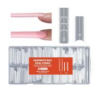256 pezzi trasparenti Nails Art Forms Sandwich per estensione senza carta, principianti, appassionati, forme trasparenti