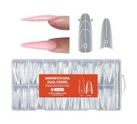 256 stampi Easy Nails Art con design a sandwich per estensione senza carta, necessari per principianti e saloni, modelli di estensione in acrilico con struttura a sandwich per senza problemi di carta