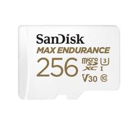 SanDisk MAX ENDURANCE Video Monitoring for Dashcams & Home Monitoring 256 GB microSDXC Memory Card + SD Adaptor 120,000 Hours Endurance, White