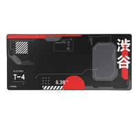 GXTrust 759 Tappetino Mouse Gaming Giappone Nero, Mousepad XXL 900x400 mm per Scrivania, Desk Mat con Bordi Cuciti, Superficie Ottimizzata, Fondo Antiscivolo in Gomma, Japan Tokyo Anime Manga Kyoto