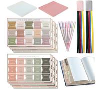 258 Kit di linguette bibliche, 150 linguette per indicizzare la Bibbia con 2 segnalibri a nastro biblico, 6 evidenziatori colorati, 100 note adesive trasparenti, forniture per diari biblici per donne