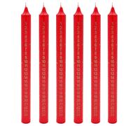 25cm Cera Avvento Candele Set Di 6 Natale Countdown con Stella Immagini - Rosso