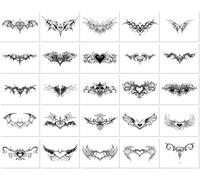 25fogli Adesivi Per Tatuaggi Di Succubi, A Base Di Erbe, Impermeabili, Di Lunga Durata, Coprono Cicatrici Su Petto, Vita E Addome.